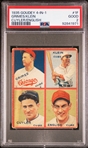 1935 Goudey 4-in-1 #1F.  Grimes/Klein/Cuyler/English - PSA 2 (Good)